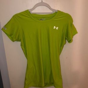 Neon green under armour shirt
